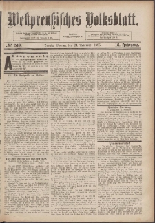 Westpreußisches Volksblatt 1885 23.11 nr 269
