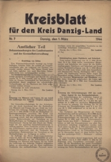 Kreisblatt fur den Kreis Danzig-Land nr.7