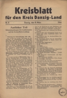 Kreisblatt fur den Kreis Danzig-Land nr.8