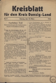 Kreisblatt fur den Kreis Danzig-Land nr.9
