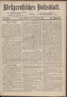 Westpreußisches Volksblatt 1885 02.12 nr 277