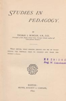 Studies in pedagogy