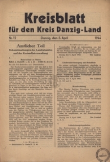 Kreisblatt fur den Kreis Danzig-Land nr.12