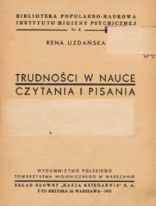 Trudności w nauce czytania i pisania