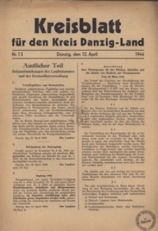 Kreisblatt fur den Kreis Danzig-Land nr.13