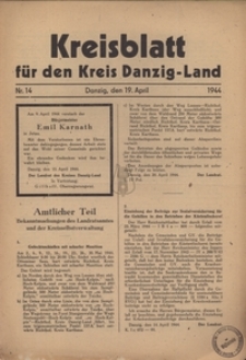 Kreisblatt fur den Kreis Danzig-Land nr.14