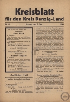 Kreisblatt fur den Kreis Danzig-Land nr.16