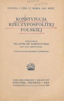 Konstytucja Rzeczpospolitej Polskiej : ustawa z dnia 17 marca 1921 roku