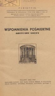 Wspomnienia pośmiertne = Obituary notes