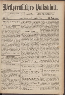 Westpreußisches Volksblatt 1885 06.12 nr 281