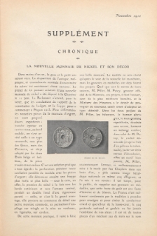 Art et décoration : revue mensuelle d'art moderne. 1912 Suppleément Chronique, novembre