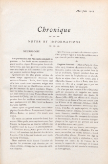 Art et décoration : revue mensuelle d'art moderne. 1919 Chronique, mai-juin