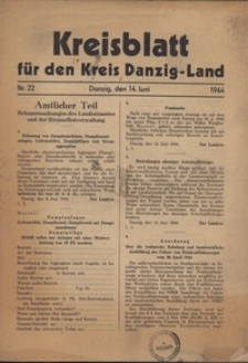 Kreisblatt fur den Kreis Danzig-Land nr.22