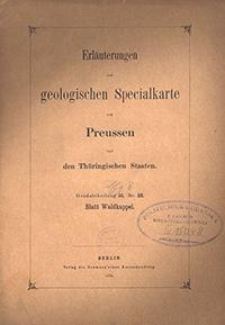 Erläuterungen zur geologischen Specialkarte von Preussen und den Thüringischen Staaten. Lfg. 8. Blatt Waldkappel. Gradabt. 55, No. 52