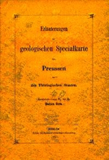 Erläuterungen zur geologischen Specialkarte von Preussen und den Thüringischen Staaten. Lfg. 13. Section Gera. Gradabt. 71, No. 11