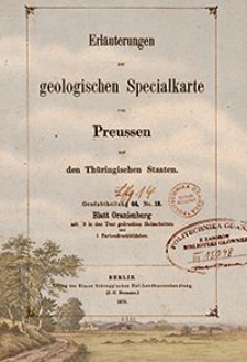 Erläuterungen zur geologischen Specialkarte von Preussen und den Thüringischen Staaten. Lfg. 14. Blatt Oranienburg. Gradabt. 44, No. 18