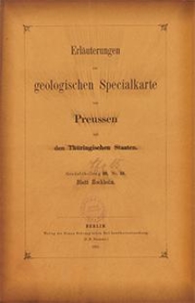Erl&auml;uterungen zur geologischen Specialkarte von Preussen und den Th&uuml;ringischen Staaten. Lfg. 15. Blatt Hochheim. Gradabt. 68, No. 55