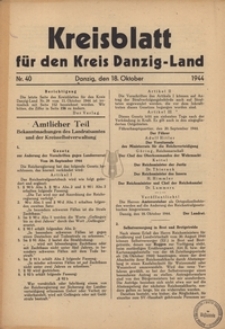 Kreisblatt fur den Kreis Danzig-Land nr.40