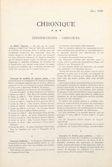 Art et décoration : revue mensuelle d'art moderne 1928. Chronique, mars