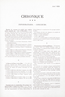Art et décoration : revue mensuelle d'art moderne 1928. Chronique, avril