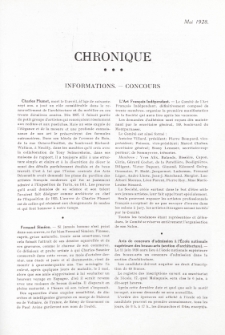 Art et décoration : revue mensuelle d'art moderne 1928. Chronique, mai