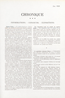Art et décoration : revue mensuelle d'art moderne 1928. Chronique, juin