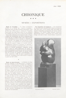 Art et décoration : revue mensuelle d'art moderne 1928. Chronique, aoút