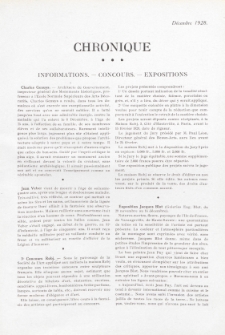 Art et décoration : revue mensuelle d'art moderne 1928. Chronique, décembre