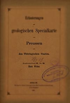Erläuterungen zur geologischen Specialkarte von Preussen und den Thüringischen Staaten. Lfg. 19. Blatt Wiehe. Gradabt. 57, No. 43
