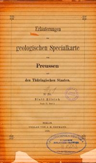 Erläuterungen zur geologischen Specialkarte von Preussen und den Thüringischen Staaten. Lfg. 1, No. 255. Blatt Ellrich. Bd. 6, Bl. 2