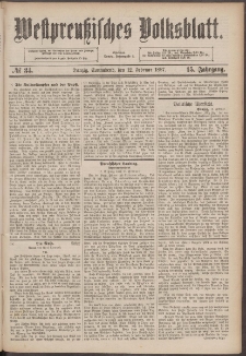 Danziger Volks-Blatt. Organ volksthümlicher Bestrebungen und Interessen 1887 12.02. nr.34