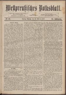 Danziger Volks-Blatt. Organ volksthümlicher Bestrebungen und Interessen 1887 21.02. nr.41