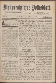 Danziger Volks-Blatt. Organ volksthümlicher Bestrebungen und Interessen 1887