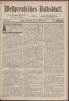Danziger Volks-Blatt. Organ volksthümlicher Bestrebungen und Interessen 1887 24.02. nr.44