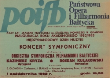 Koncert symfoniczny : 1 października 1982 r. godz. 19:30