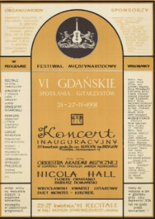 Festiwal Międzynarodowy VI Gdańskie Spotkania Gitarzystów, 21-27 kwietnia 1991