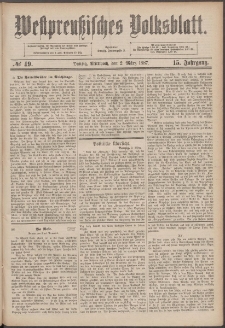 Danziger Volks-Blatt. Organ volksthümlicher Bestrebungen und Interessen 1887