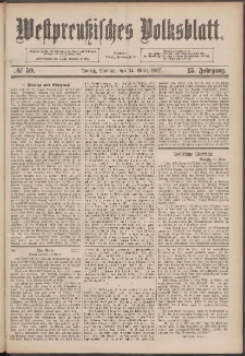 Danziger Volks-Blatt. Organ volksthümlicher Bestrebungen und Interessen 1887
