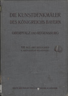 Die Kunstdenkm&auml;ler von Oberpfalz & Regensburg. H. 13. Bezirksamt Beilngries. 2, Amtsgericht Riedenburg