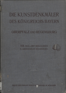 Die Kunstdenkmäler von Oberpfalz & Regensburg. H. 13. Bezirksamt Beilngries. 2, Amtsgericht Riedenburg