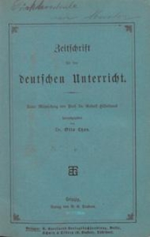 Zeitschrift f&uuml;r den Deutschen Unterricht, 1891 H. 8