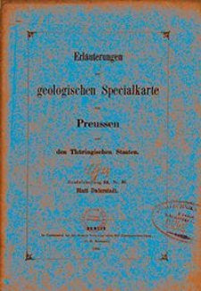 Erläuterungen zur geologischen Specialkarte von Preussen und den Thüringischen Staaten. Lfg. 27. Blatt Duderstadt. Gradabt. 55, No. 30