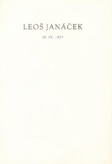 Leo&scaron; Jan&aacute;ček 20. IX.1927