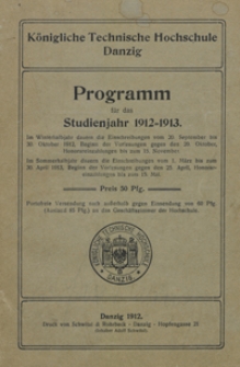 Programm : f&uuml;r das Studienjahr 1912-1913