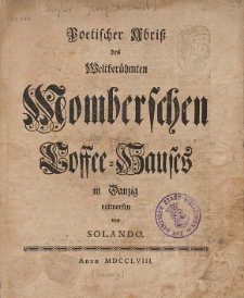 Poetischer Abri&szlig; des Weltber&uuml;hmten Momberschen Coffee-Hauses in Danzig entworfen von Solando