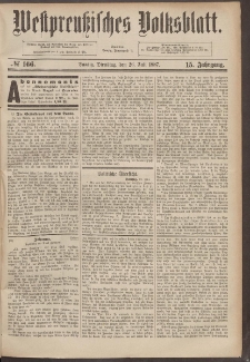 Danziger Volks-Blatt. Organ volksthümlicher Bestrebungen und Interessen 1887 26.07. nr.166