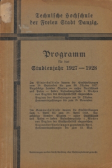Programm : f&uuml;r das Studienjahr 1927-1928