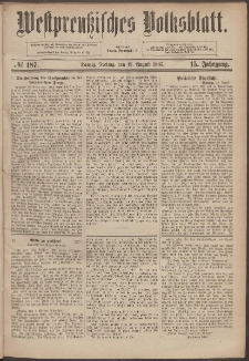 Danziger Volks-Blatt. Organ volksthümlicher Bestrebungen und Interessen 1887 19.08. nr.187