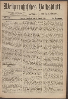 Danziger Volks-Blatt. Organ volksthümlicher Bestrebungen und Interessen 1887 20.08. nr.188