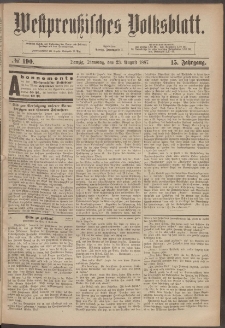 Danziger Volks-Blatt. Organ volksthümlicher Bestrebungen und Interessen 1887 23.08. nr.190